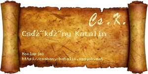 Csákány Katalin névjegykártya